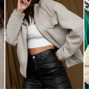 Marina Taupe Wool Moto Jacket